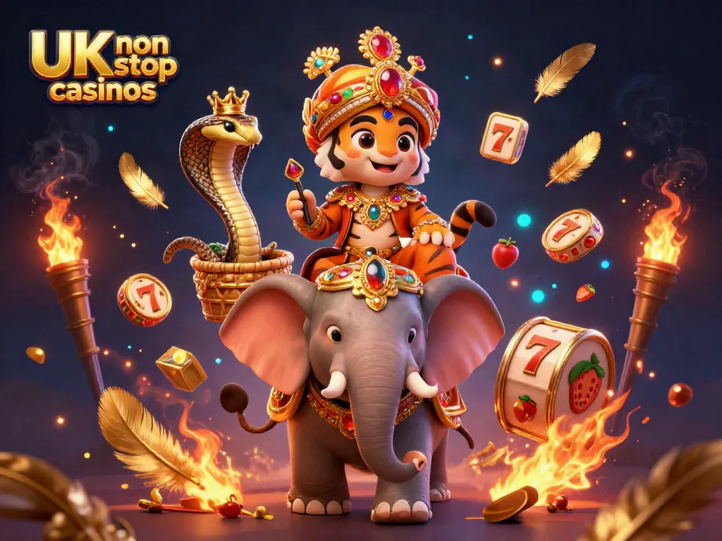 Experience the thrill of UK non gamstop casinos with vibrant 3D characters in a dynamic casino setting.