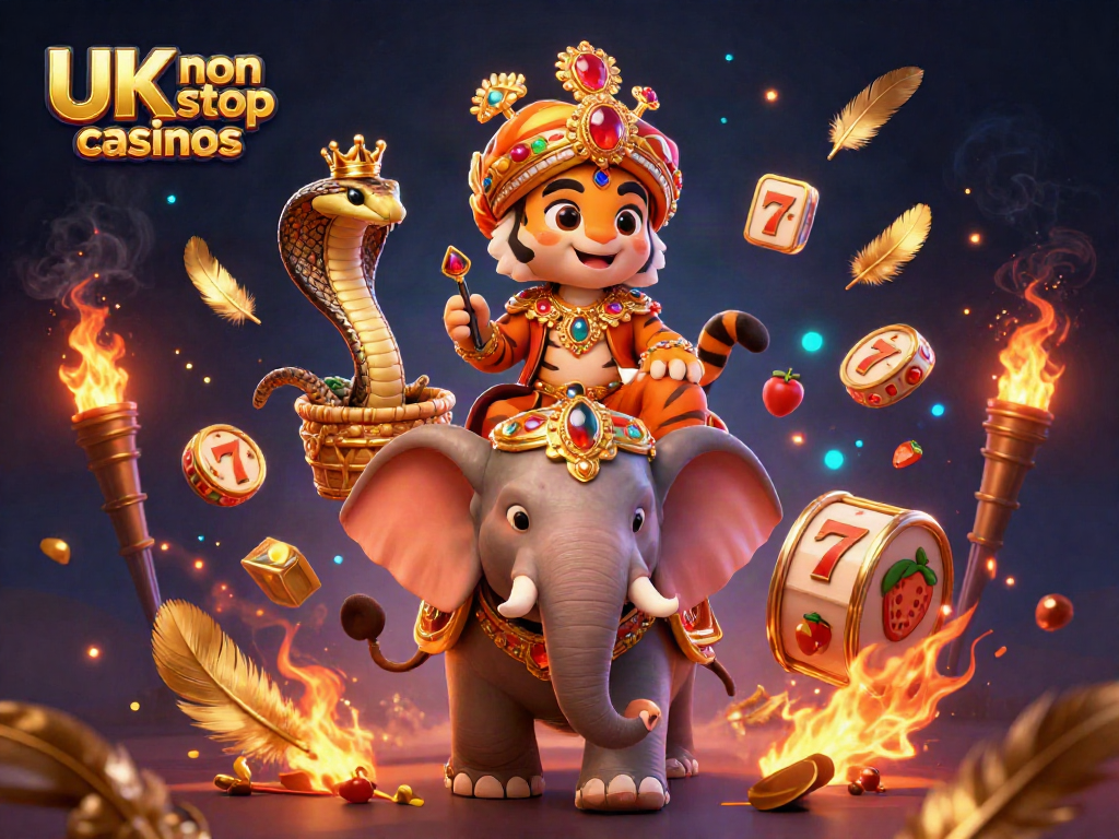 Experience the thrill of UK non gamstop casinos with vibrant 3D characters in a dynamic casino setting.