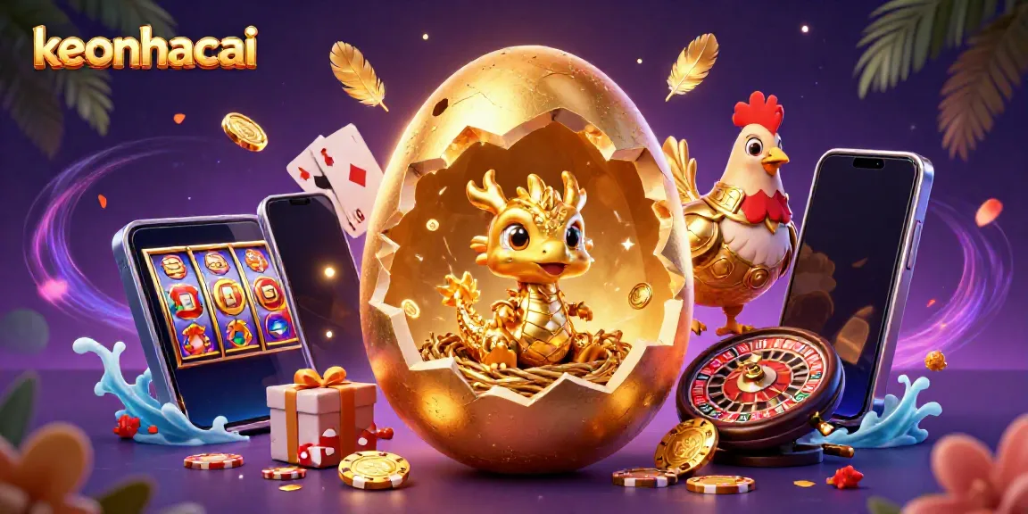 Experience the excitement of keonhacai with golden dragon poker chips amidst a vibrant casino atmosphere.