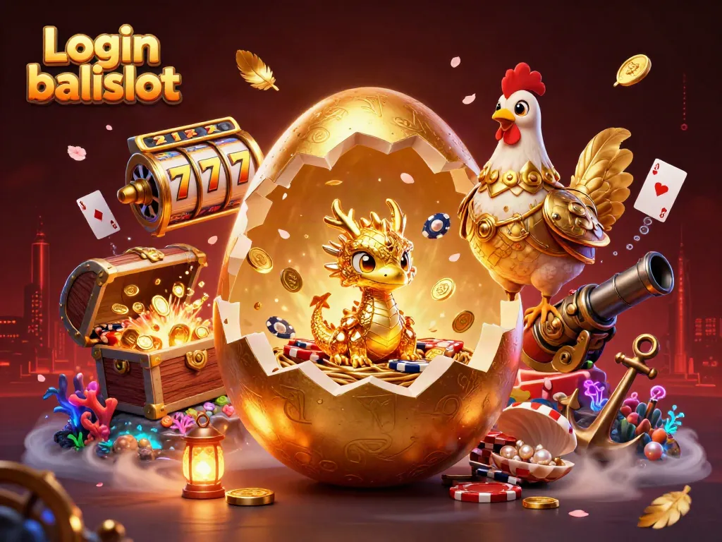 Experience thrilling wins and exciting gameplay with Login balislot in this vibrant 3D illustration.