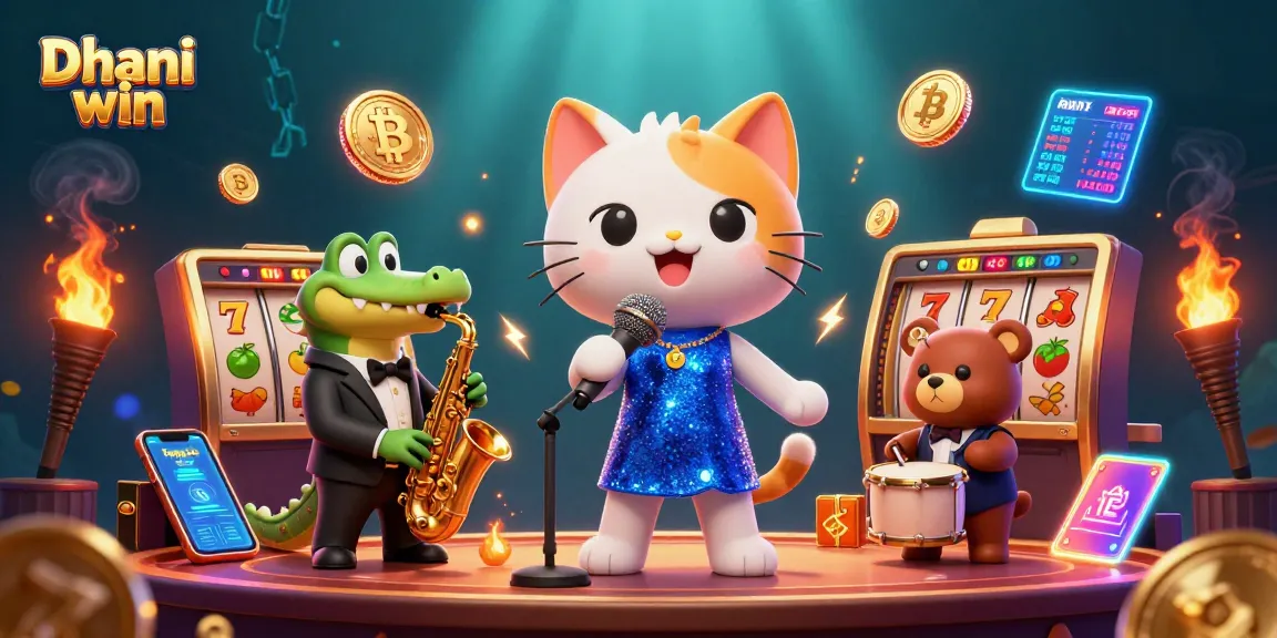 Dhani win players enjoy jackpot thrills and excitement in a vibrant casino scene with animated characters.