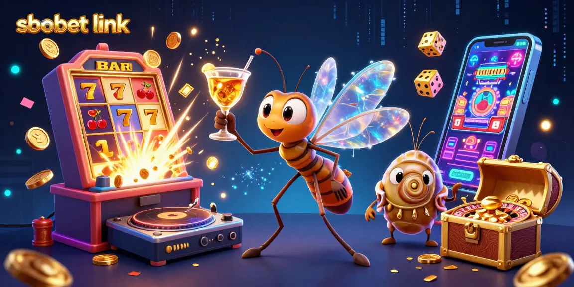 Experience excitement with sbobet link in a vibrant casino scene featuring a unique mascot and thrilling game elements.