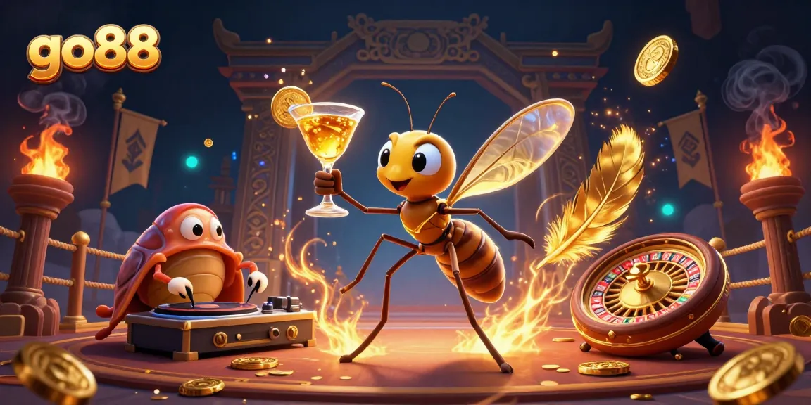 Engaging interaction at go88 casino with vibrant 3D characters depicting thrilling gaming excitement.
